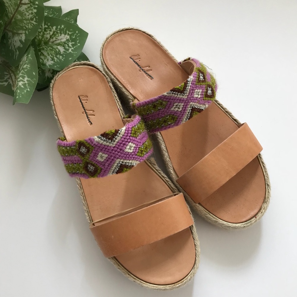 Urban Outfitters Lavender Woven Tribal Platform Espadrille Sandals